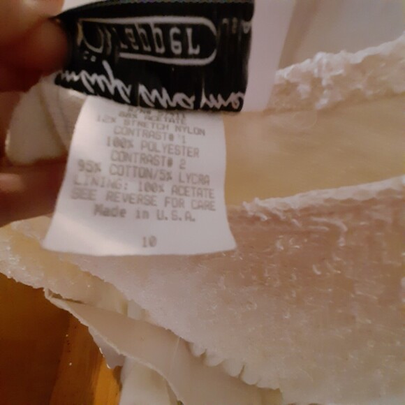 Vtg Girls sz 10 FULL CIRCLE Ivory Off-White Lace & Sheer Dress - Maya and Me USA - Picture 6 of 12